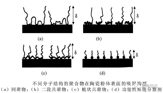 高分子化合物在颗粒表面吸附类型