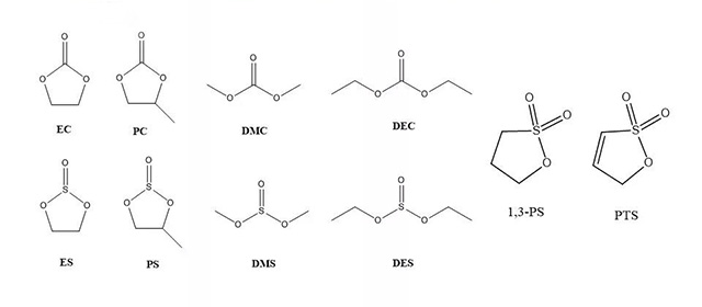 碳酸酯、亚硫酸酯、磺酸酯的结构式